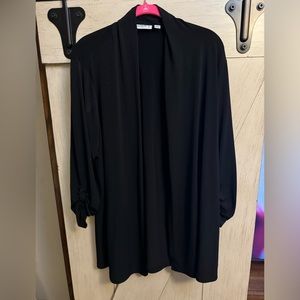 Susan Graver black liquid knit dressy cardigan